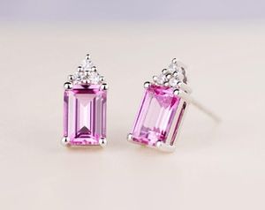Sapphire <b>Stud</b> <b>Earrings</b> Cushion Cut Gemstone Sterling Silver September Birthstone Jewelry Gift Women - Product Image 2