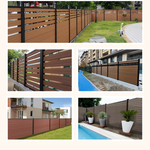 Valla de Aluminio de Alta Calidad con Paneles de WPC y Listones Semi-Privados Decorativos para Jardín, Parque y Patio - Product Image 3