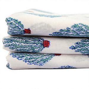 Tissu Voile Léger en Coton Biologique Fait Main Imprimé au Bloc Écologique Personnalisable Blanc pour Robe, Chemise, Sac, Rideaux - Product Image 2