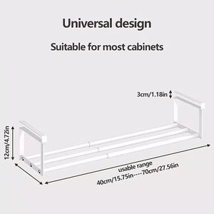 Scarpiera regolabile in ferro espandibile e salvaspazio impilabile per riporre il cestino inferiore per il bagno dell'armadio di casa - Product Image 4