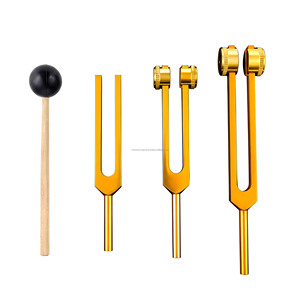 3 Piece Aluminum Alloy Tuning Fork Set 128Hz 256Hz 512Hz with <b>Wooden</b> <b>Mallet</b> Pouches Cloth Adjustment Key Wholesale Supplier - Product Image 6