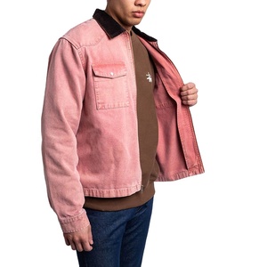 Heavyweight Canvas Fabric Custom Wholesale <b>Men</b> <b>Denim</b> <b>Jacket</b> Breathable Canvas Work <b>Jacket</b> For <b>Men</b> - Product Image 5