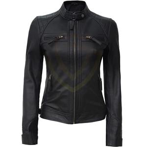 Vestes en cuir pour femmes au design premium, disponibles en différentes tailles, couleur unie, coupe confortable. - Product Image 4