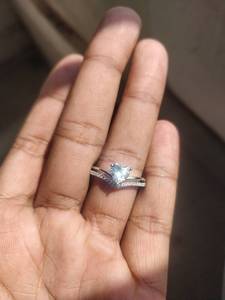 Sparkly Moissanite 2CT Heart Cut Diamond V Shape Dual Band <b>Ring</b> <b>Set</b> Original 925 <b>Silver</b> Fine Gift Jewelry For Birthdays party - Product Image 3