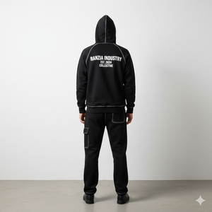 Fabricante Ranzia Industry de Sudaderas con Capucha y Pantalones Deportivos de Forro Polar Grueso Personalizados, Sudadera con Capucha y Cremallera Completa, Lavado Ácido, con Pedrería - Product Image 2