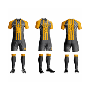 Ensemble Maillot et Short de Football Personnalisé Vert Néon Bleu avec Impression Audacieuse, Kit de Football à Manches Courtes Séchage Rapide et Respirant pour Équipe - Product Image 4