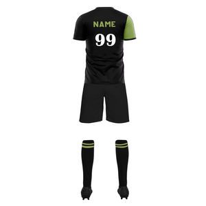 Custom Sublimated Men's Soccer Uniform Black Green Gradient Jersey Shorts <b>Socks</b> Set <b>Moisture</b> Wicking All Seasons Athletic Fit - Product Image 3