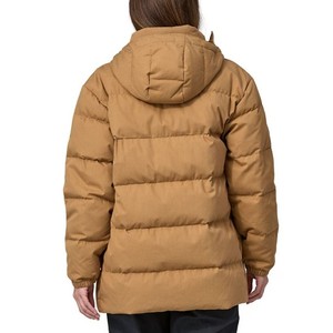 Women's <b>Quilted</b> Hooded <b>Jacket</b> Solid Color Thick Winter Warm Long Sleeve Full Length Polyester Wadding Coat With Button Closure - Product Image 4