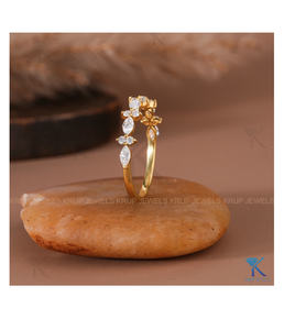 Bague ajustable tendance en argent sterling 925 avec diamants marquise et grappe d'étoiles, bijou de mariage étincelant, cadeau pour femme - Product Image 4