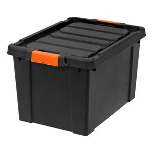 19 Galones Contenedores de Almacenamiento de Plástico Resistente con Tapas Encajables, Cajas Apilables - Product Image 1