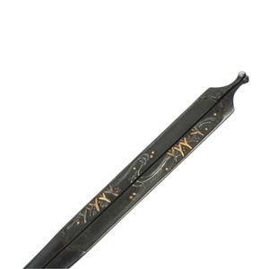 Adorno para espada japonés del período Edo, estilo Warikogai, con incrustaciones de cobre, oro y plata, diseño de agua que fluye, sin marca. - Product Image 3