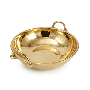 Hammered Brass Fry <b>Pan</b> with Handle | Premium Brass <b>Skillet</b> for Cooking | Traditional Indian Frying <b>Pan</b> | Heavy Duty Kitchen Cook - Product Image 1