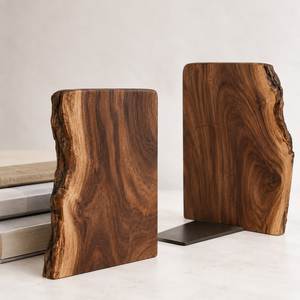 Sujetalibros Redondos de Madera Hechos a Mano, Modernos y Curvos, Minimalistas, Decorativos, para el Hogar, la Oficina o el Estante - Product Image 3