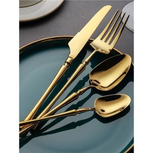 24Pcs Gold Plated Flatware <b>Set</b> Modern Royal Stainless Steel Tableware <b>Set</b> Durable Wedding Party Restaurant Cutlery Service - Product Image 1