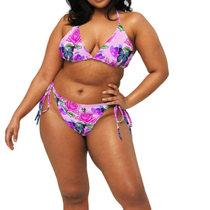 Wholesale Women 3 Piece <b>Bikini</b> <b>Set</b> Sexy Bathing Suit Tie Dyed Sexy Bandage Halter <b>Bikini</b> Beachwear Swimsuit Beach Cover up - Product Image 4