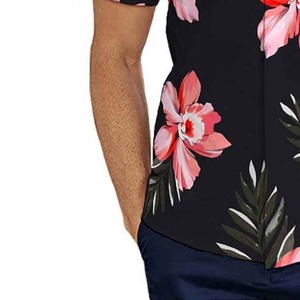 Camisas Hawaianas 100% Algodón Antiarrugas para Hombre, Camisas Hawaianas Personalizadas con Estampado Ecológico y Transpirable para Verano - Product Image 2
