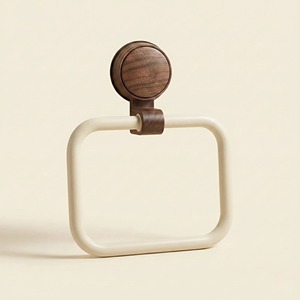 Porta toallas de madera simple, montado en la pared, para baño, cocina y área de servicio, organizador multiusos, venta al por mayor desde India. - Product Image 1