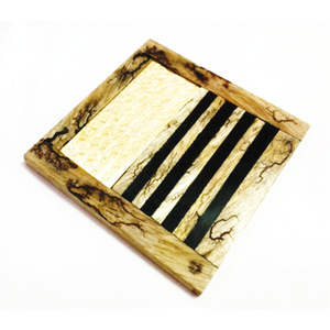 Juego de Posavasos de Arte Abstracto Artesanal de Lujo, Posavasos Cuadrados con Incrustaciones Geométricas Únicas para Regalos de Inauguración de Casa y Decoración de Oficina Ejecutiva - Product Image 5