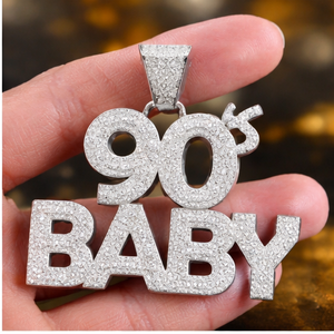 เครื่องประดับฮิปฮอปผู้ชาย จี้ตัวอักษรหรือตัวเลขแบบกำหนดเอง ประดับเพชรโมอิสซาไนต์ เงินแท้ 925 ชุบโรเดียม ของขวัญสำหรับโอกาสพิเศษ - Product Image 4