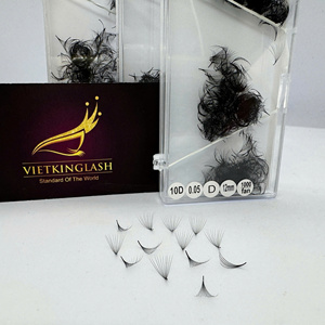 VIETKINGLASH Handmade Individual Faux <b>Mink</b> Eyelash Extensions Natural Soft Matte Black Custom Logo Packaging Box - Product Image 4