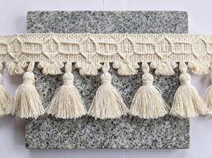 Borde de Borlas de Algodón Tejido, Adorno de Borlas para Cojines de Sofá, Decoración del Hogar - Product Image 3