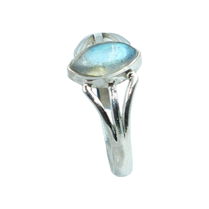 Bague en labradorite bleue naturelle, argent sterling 925, bague artisanale en pierre précieuse, cabochon ovale, bijou statement pour femmes, vente en gros - Product Image 1