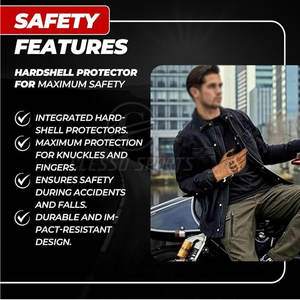 Gants de moto en cuir pour hommes, antidérapants, respirants, durables, protection, gants de moto en cuir pour hommes - Product Image 5