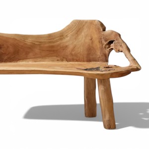 Banco de Raíz de Teca Sólida con Certificación FLEGT, Tallado a Mano con Borde Natural, Muebles de Jardín para Resorts de Lujo y Ecológicos - Product Image 4