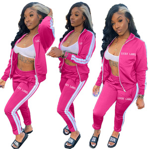 Conjunto Deportivo Azul para Mujer, Chaqueta con Cierre Frontal y Mangas Largas, Pantalones Deportivos con Bolsillos Laterales, Diseño 2 en 1 de Forro Polar para Otoño - Product Image 3