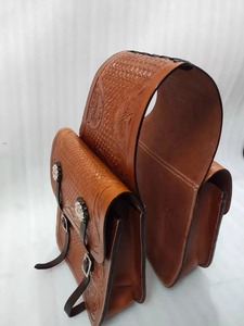 Excellent Quality Beautiful <b>Tooling</b> Carving <b>Leather</b> Western Saddle Bag For Horse Available At Export Quality And Price - Product Image 5