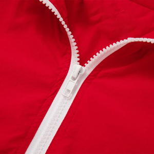 Veste de survêtement universitaire personnalisée Psi Gamma Rho rouge et blanche, légère, à capuche, imperméable, coupe-vent, entièrement zippée, imprimée - Product Image 5