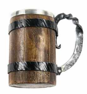 Vintage Wooden Beer <b>Mug</b> Stainless Steel Vacuum Insulated Tumbler 450ml Gift <b>Box</b> Packaging for Bar Party Gift - Product Image 1