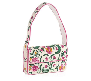 Bolso de Hombro Hecho a Mano Personalizable con Cuentas de Crema y Patrón de Bordado, Estilo Boho Chic para Mujer - Product Image 3