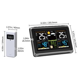 Stazione Meteo Digitale Wireless per Casa con Sensore, Display a Colori da 7.5 Pollici, per Interni ed Esterni, Prodotto Smart Home con Orologio Atomico Regolabile - Product Image 6