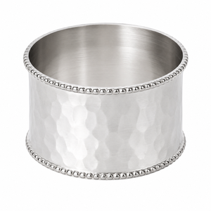 Anneaux de serviette ronds de qualité supérieure |   Porte-serviettes en métal argenté martelé pour la décoration de table de mariage, fête, restaurant, cadeaux en gros - Product Image 3