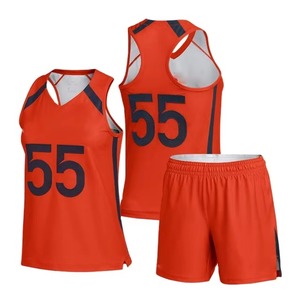 USC Women's Lacrosse Jersey 17 Sublimated V-Neck Sleeveless Moisture Wicking <b>Athletic</b> Uniform Set Red - Product Image 2