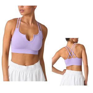 Soutien-gorge de sport sans couture pour femme, dos à bretelles, côtelé, pour gym, yoga, fitness, entraînement, vêtements de sport, logo personnalisé, fournisseur OEM en gros - Product Image 1