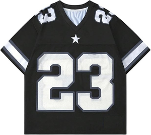 Maillot de football américain rétro OEM unisexe à manches courtes, respirant, imprimé, coupe ample, personnalisable, grandes tailles - Product Image 4