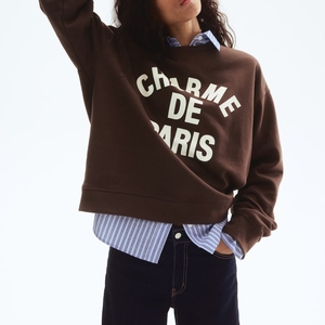 Suéter Oversize de Felpa con Logotipo Personalizado, de Manga Larga, para Uso Casual de Otoño - Product Image 1