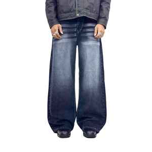 Manufacturer Direct Men's Wholesale Breathable Casual Dark Straight Solid Denim Jeans Embroidery for Summer Autumn Winter - Product Image 2