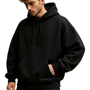 Sweat à capuche personnalisé en coton 100% lourd, coupe classique, vert olive, poche kangourou, cordon de serrage assorti, pour homme - Product Image 6