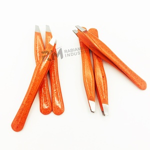 RMI Orange Glitter Color And Silver Tip Japanese Stainless Steel Top Product Eyebrow Tweezer - Product Image 4