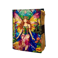 Carnet en cuir artisanal en vitrail multicolore, Grimoire Wiccan, Livre des Ombres, Livre de sorts, Lecture classique, Rajasthan