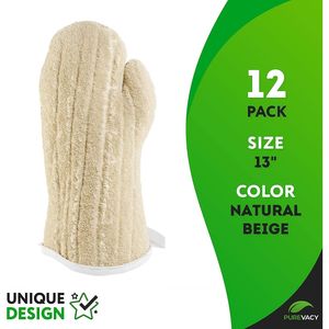 Manoplas para horno de tela de rizo, paquete de 13 \ ", 12 soportes para ollas de algodón natural, manoplas de cocina largas y bonitas resistentes al calor - Product Image 2