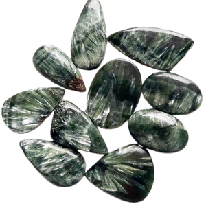 Piedras Preciosas de Seraphinite Naturales Sueltas, Gemas Verdes Curativas, Certificadas por Terceros, en Diversas Formas y Tamaños para Joyería - Product Image 1