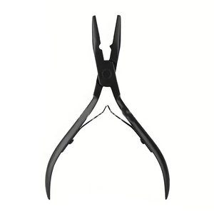 Premium Matte Black Stainless Steel Straight 1-Hole Hair <b>Extension</b> Pliers for <b>Bead</b> Removal Hair <b>Extensions</b> - Product Image 2