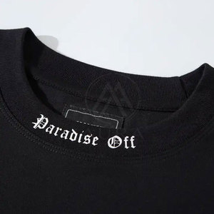 T-shirt pour homme imprimé personnalisé, coupe ample, 100 % coton, confortable et tendance, faible MOQ, impression en relief - Product Image 3
