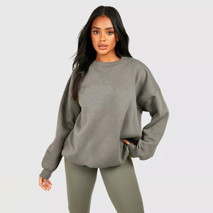 Sudadera Extra Grande para Mujer, Otoño, Premium, con Logotipo Estampado Digital en la Parte Delantera, Cuello Redondo, 100% Algodón Felpa, Transpirable - Product Image 1