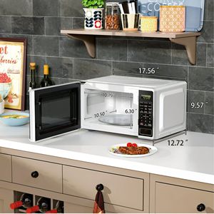 Four à micro-ondes de comptoir 0,7 pi³ 700W, cuve en acier inoxydable, affichage numérique, blanc - Product Image 5
