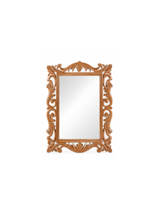 Traditional <b>Wooden</b> Rectangular Wall <b>Mirror</b> with Carved <b>Frame</b> Decorative Design for old money House Vibes - Product Image 1